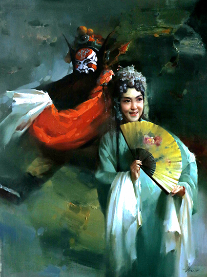 赵新颖作品《钟馗嫁妹》 规格：90cm×120cm 创作年代：2017年